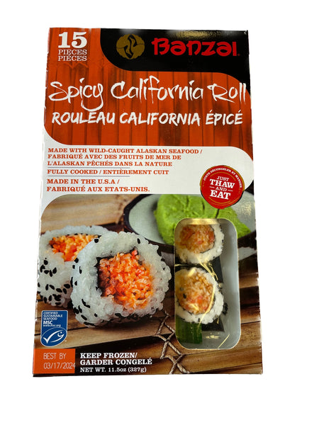 Banzai - Thaw & Serve Sushi - Canada - Spicy California Roll  ( 12 Boxes )